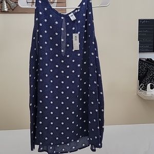 New-Old Navy Blue With White Polka Dots Tank